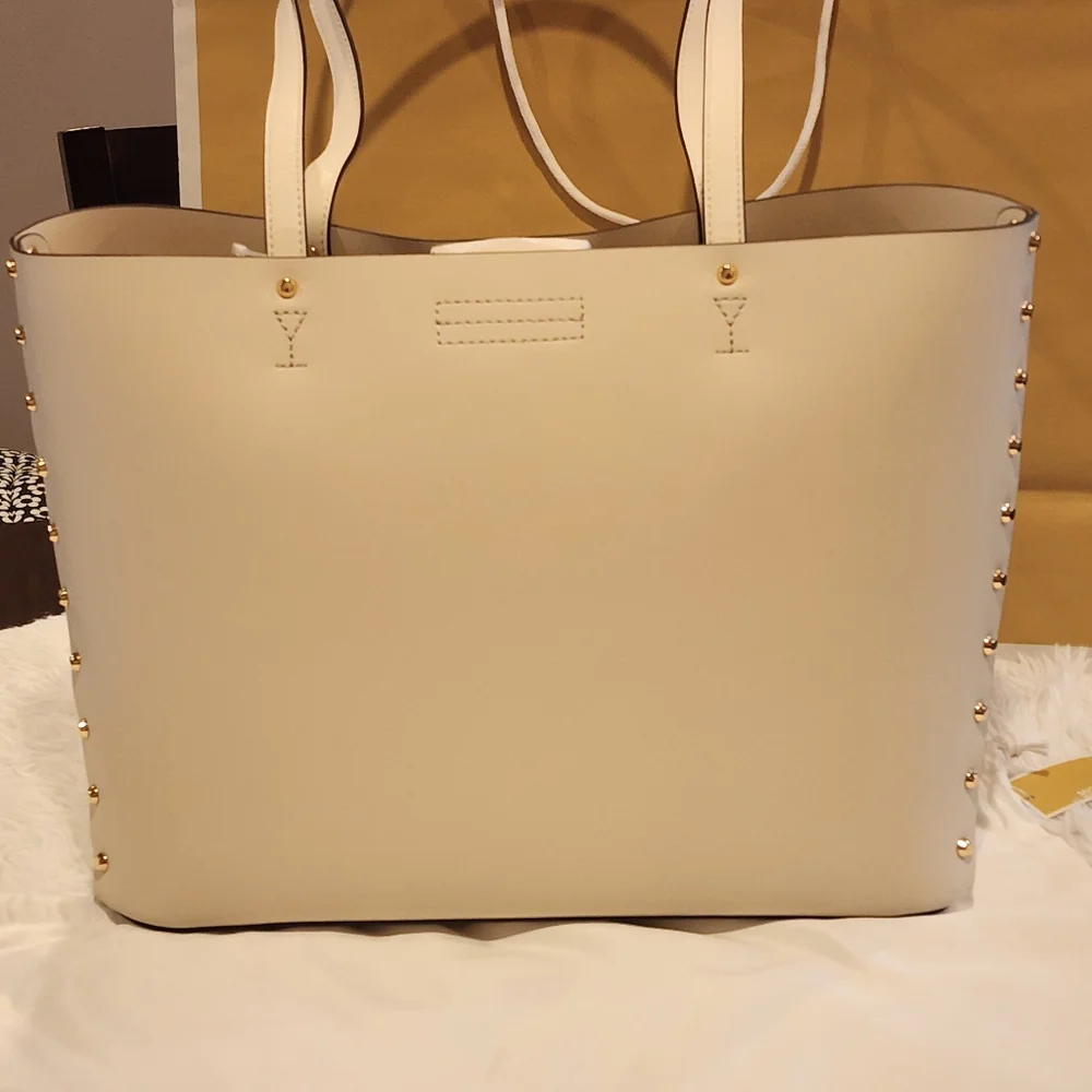 Michael Kors Women's Manhattan Smooth Leather Shoulder Tote Bag/Lt Cream/NWT/ - Picture 5 of 17